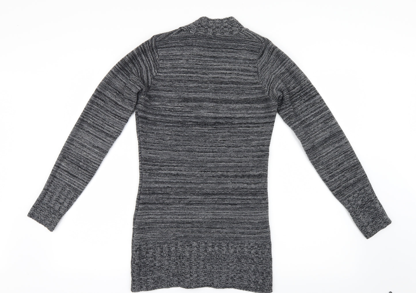 Logo Womens Grey  Knit Pullover Jumper Size M