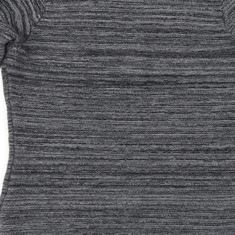 Logo Womens Grey  Knit Pullover Jumper Size M