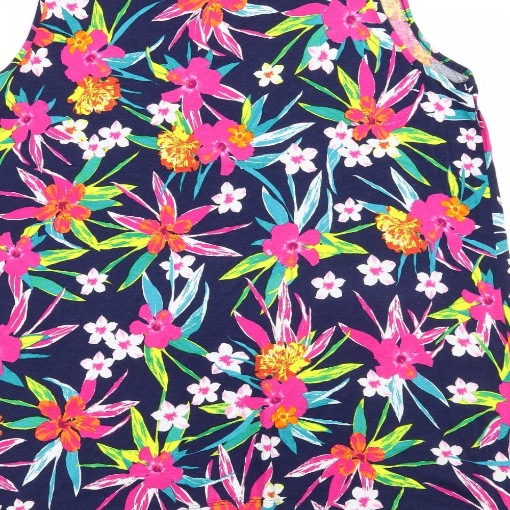 George Womens Blue Floral  Basic T-Shirt Size 18