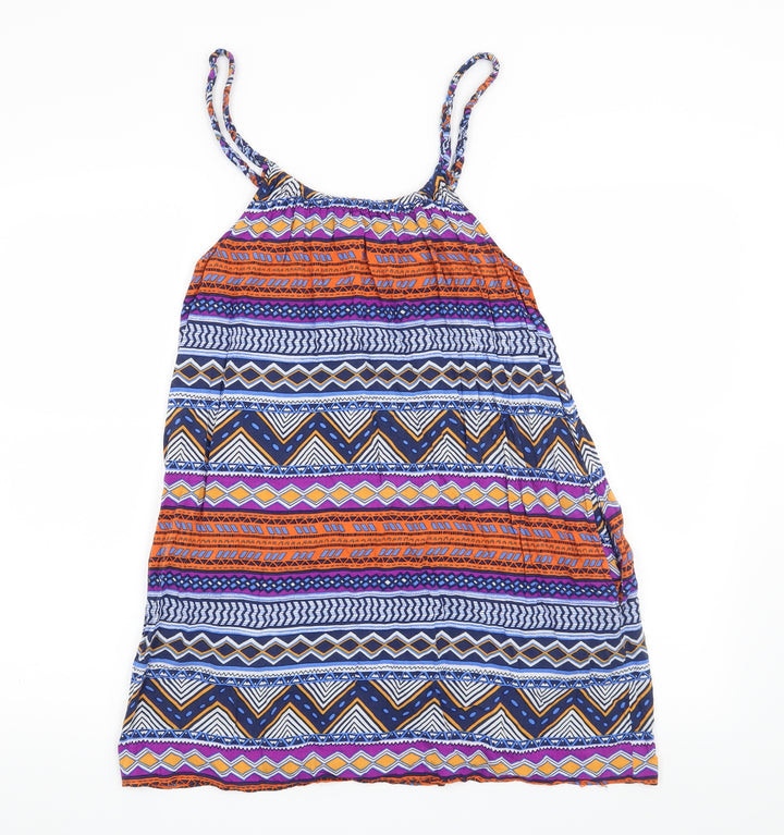 H&M Womens Blue Geometric  T-Shirt Dress  Size 8
