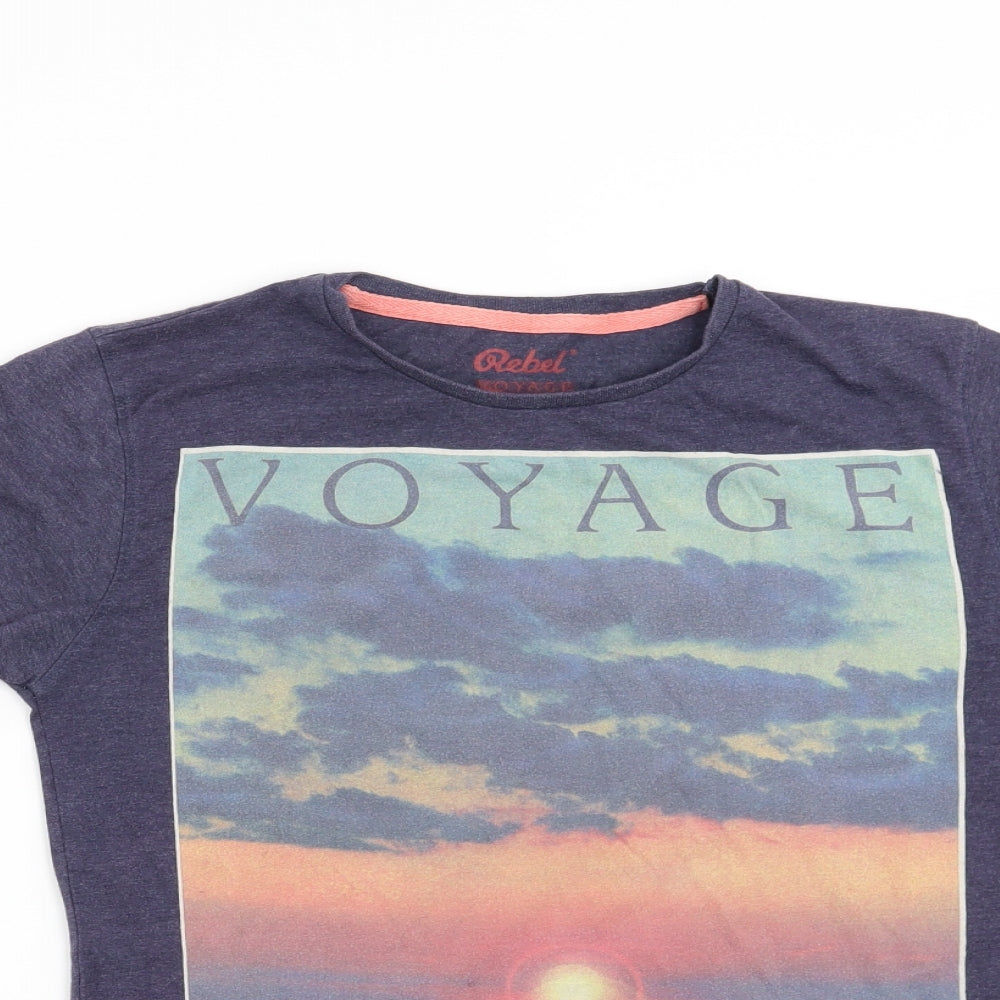 Rebel Boys Blue   Basic T-Shirt Size 11-12 Years  - Voyage