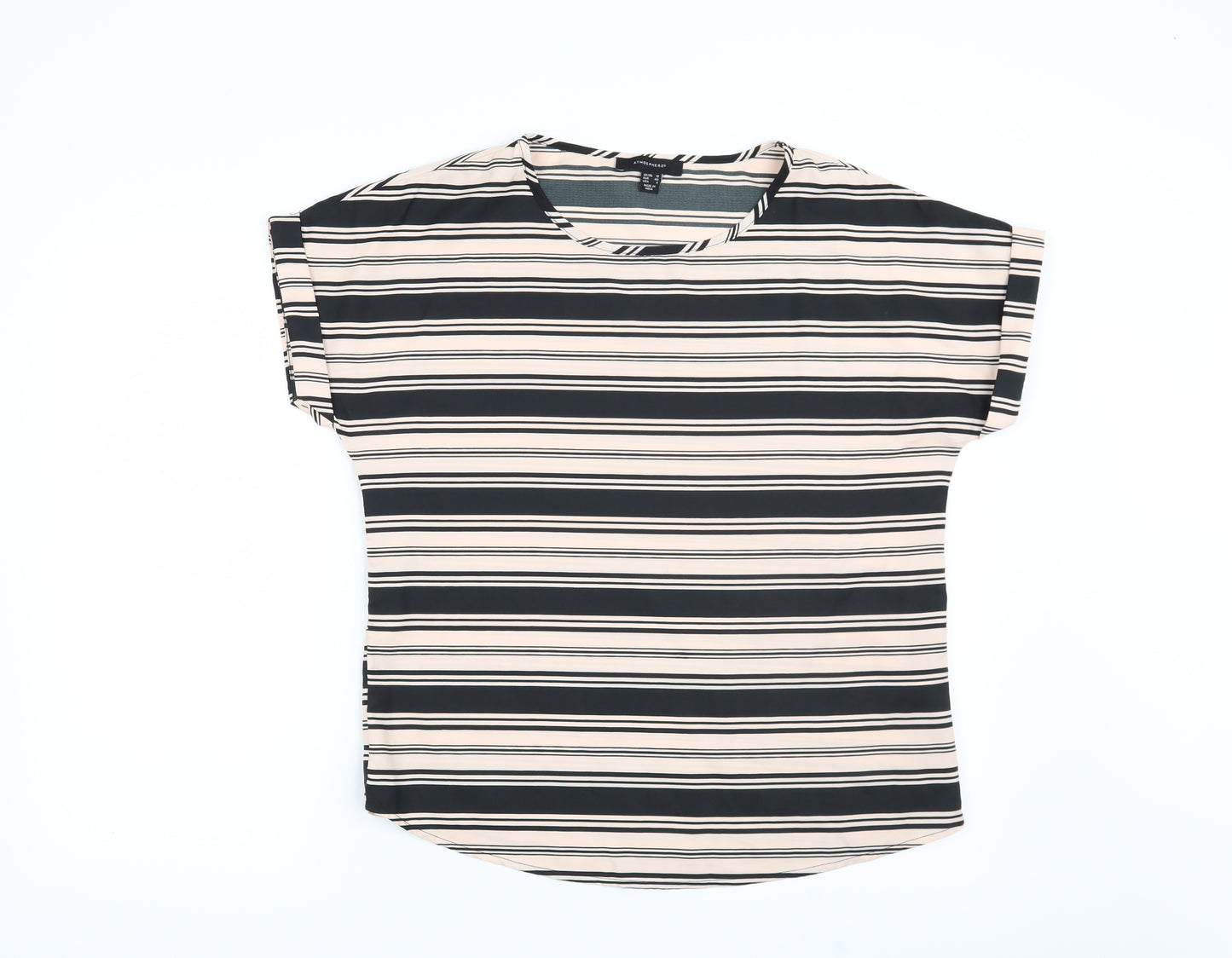 Atmosphere Womens Pink Striped  Basic Blouse Size 12