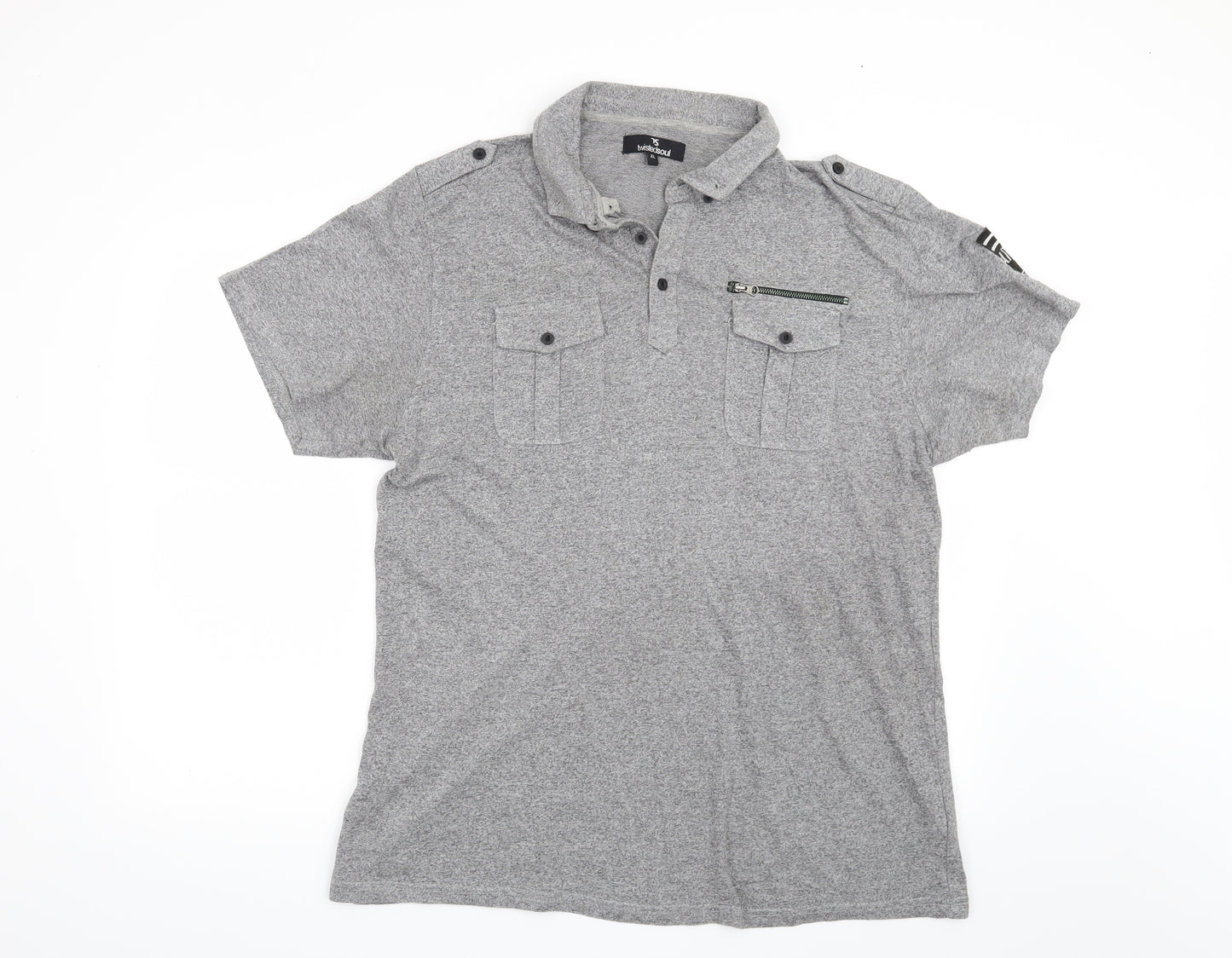 Twisted Soul Mens Grey    Polo Size XL
