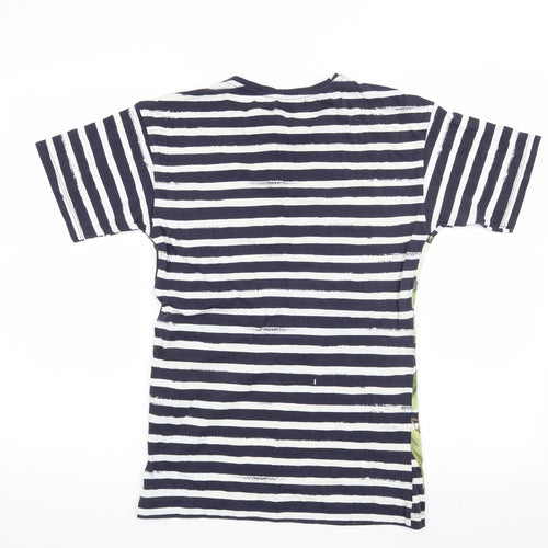 Zara Mens Blue Striped   T-Shirt Size S