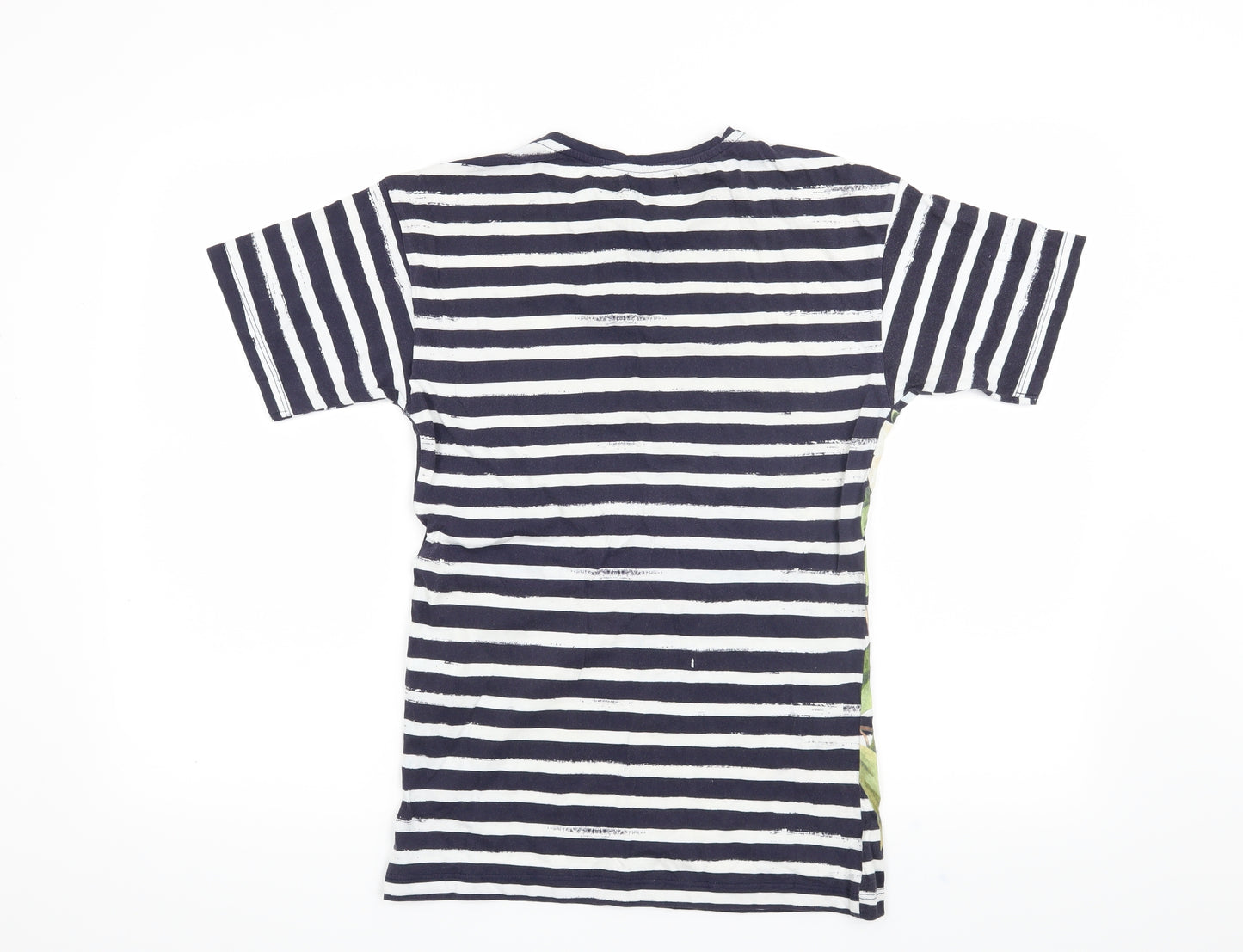 Zara Mens Blue Striped   T-Shirt Size S