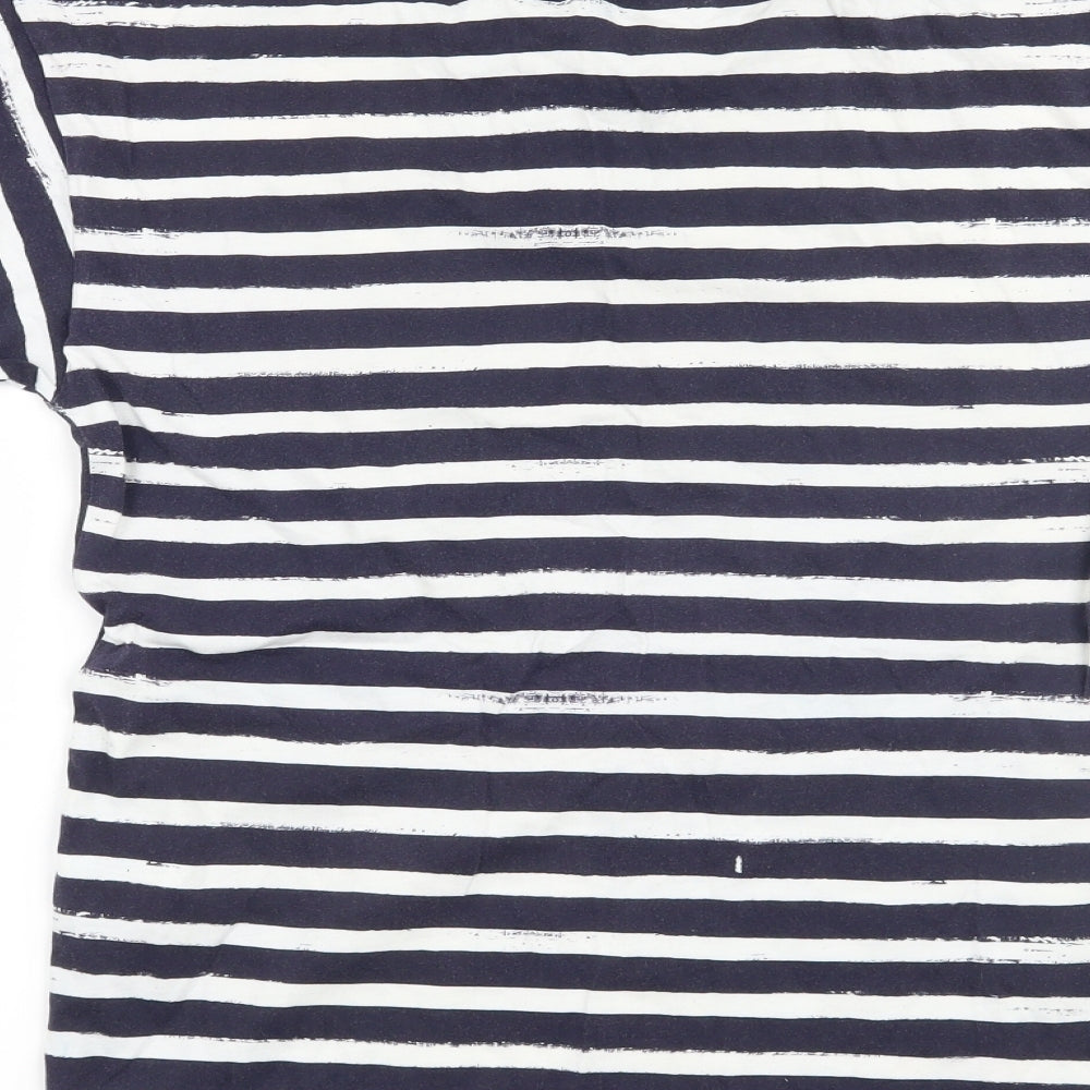 Zara Mens Blue Striped   T-Shirt Size S
