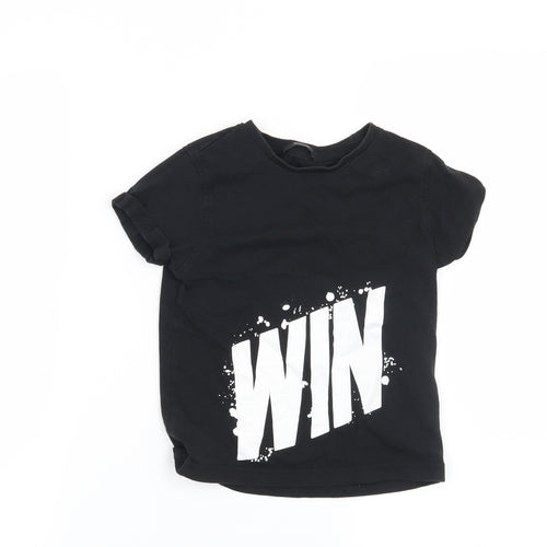 George Boys Black   Basic T-Shirt Size 5-6 Years  - Win
