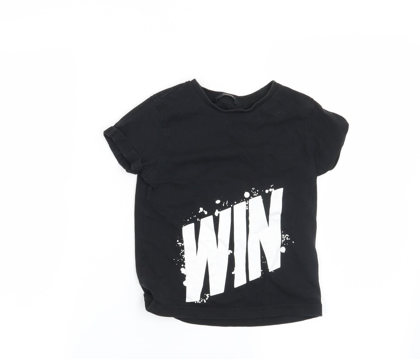 George Boys Black   Basic T-Shirt Size 5-6 Years  - Win