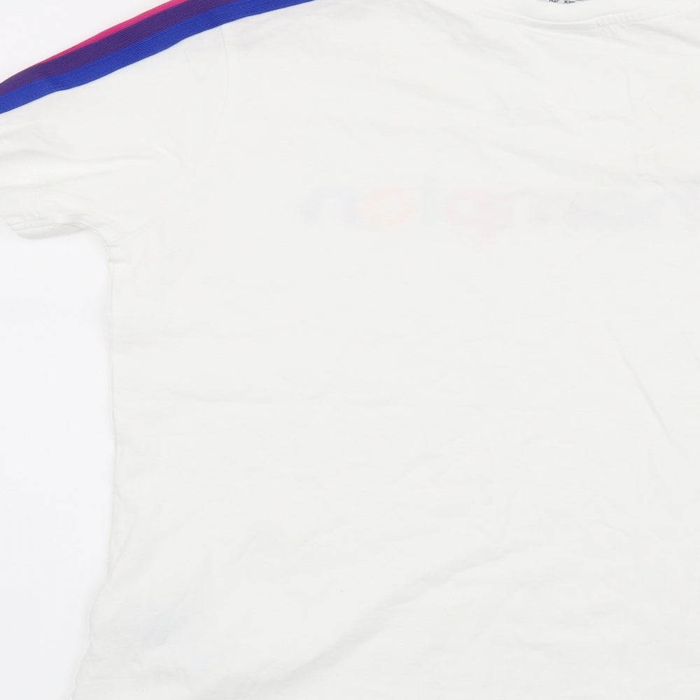 Champion Womens White Striped  Basic T-Shirt Size M