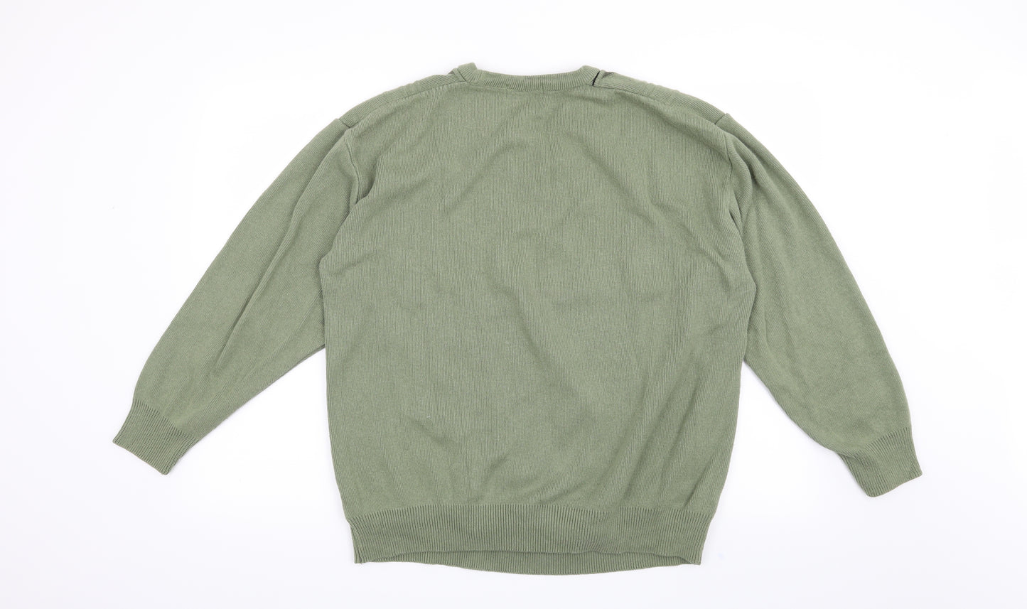 Preworn Mens Green Striped  Pullover Jumper Size XL