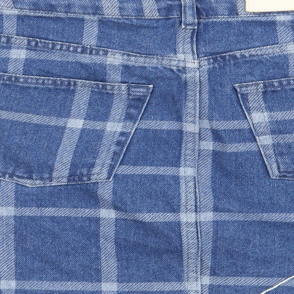 Topshop Womens Blue Check  Mini Skirt Size 6