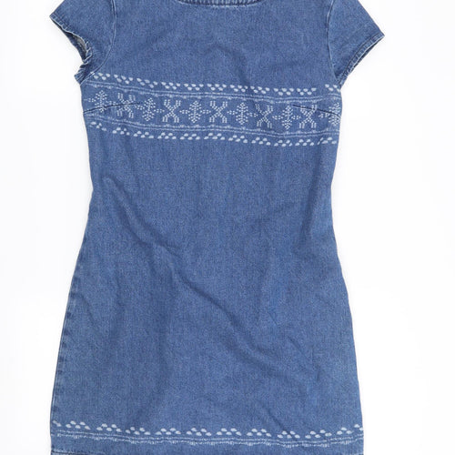 Preworn Womens Blue Geometric  Shift  Size S