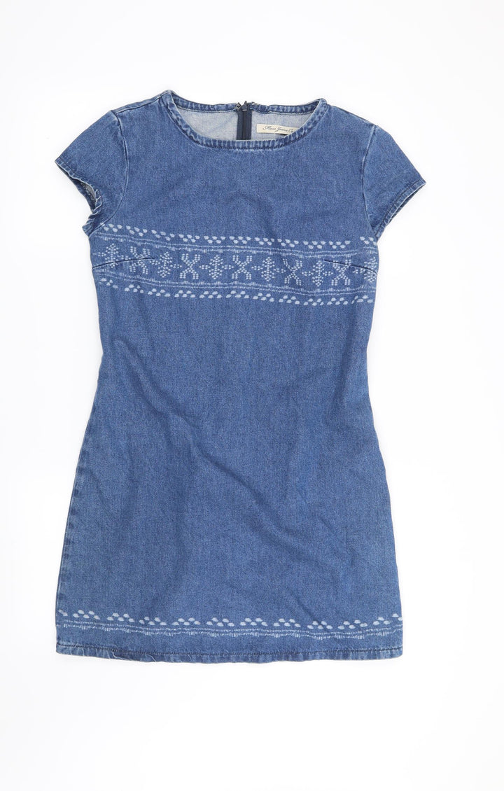 Preworn Womens Blue Geometric  Shift  Size S