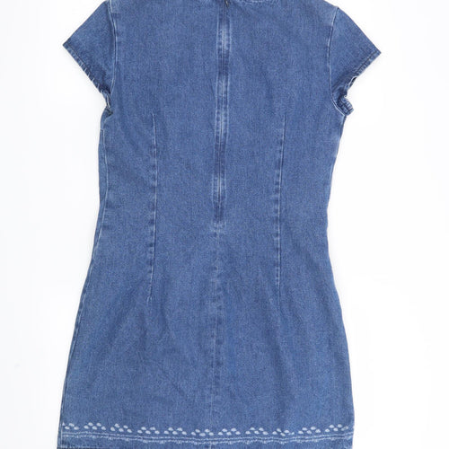 Preworn Womens Blue Geometric  Shift  Size S