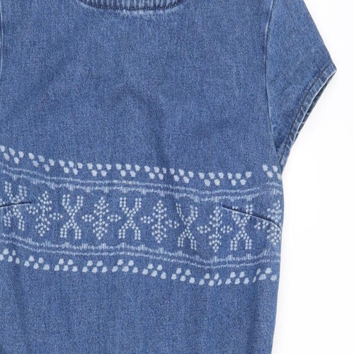 Preworn Womens Blue Geometric  Shift  Size S