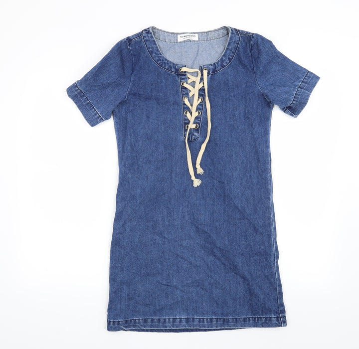 Glamourous Womens Blue Shift Size XS