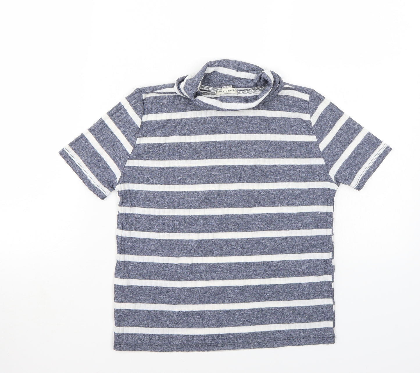 Riverisland Girls Blue Striped  Basic T-Shirt Size 9-10 Years