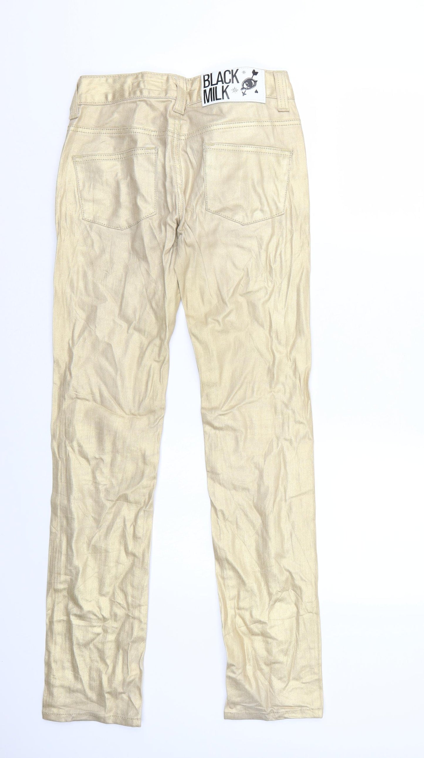 Blackmilk Womens Gold   Straight Jeans Size 26 L32 in
