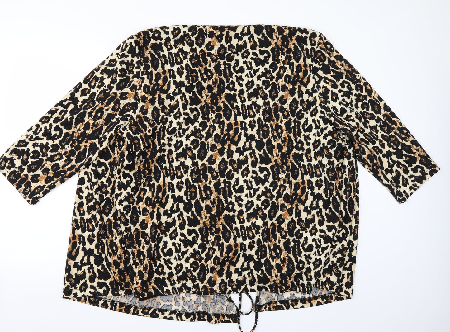 Oscar B Womens Brown Animal Print  Cardigan Jumper Size 22