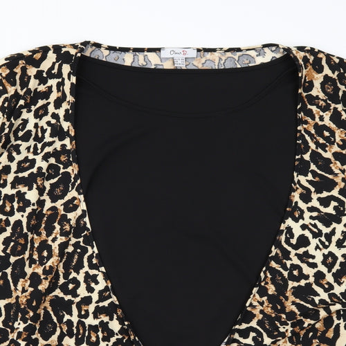 Oscar B Womens Brown Animal Print  Cardigan Jumper Size 22