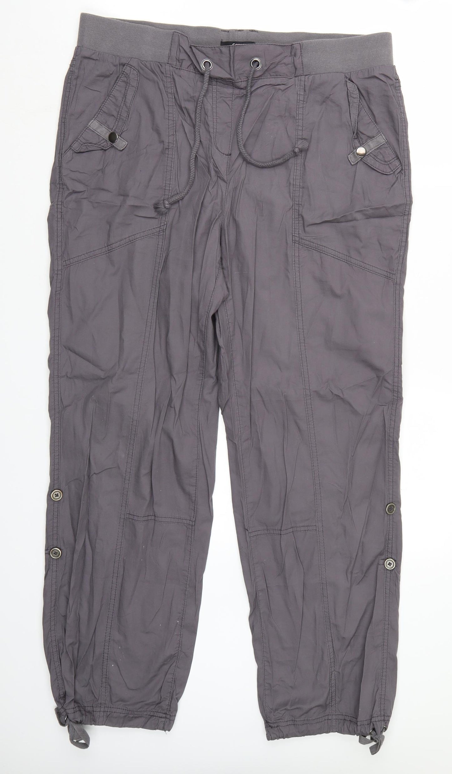 George Womens Grey   Trousers  Size 16 L30 in