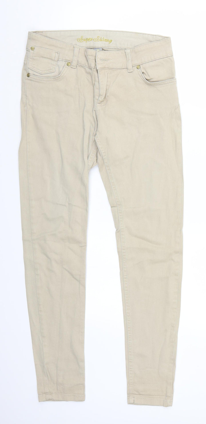 Denim & Co. Womens Beige Straight Jeans Size 10 L30 in