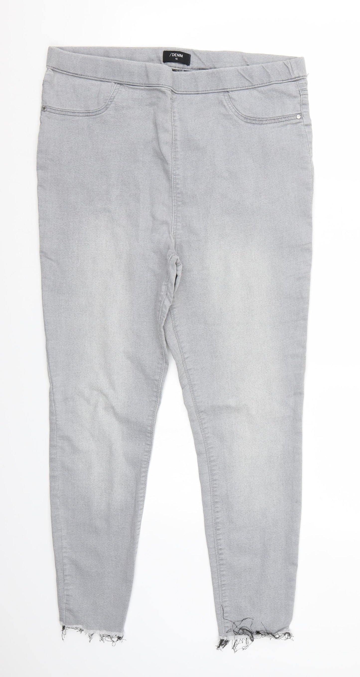 &denim Womens Grey   Cropped Jeans Size 16 L25 in