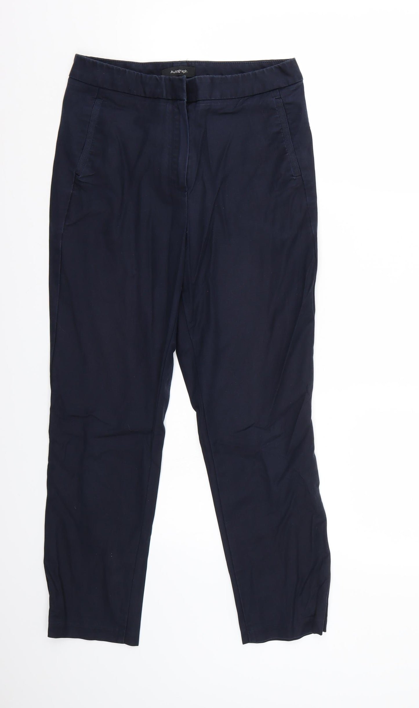 Marks and Spencer Womens Blue   Cropped Trousers Size 12 L26 in