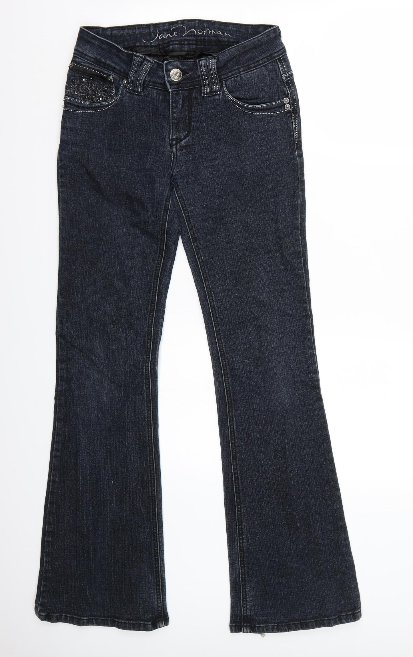 Jane Norman Womens Blue   Flared Jeans Size 10 L32 in