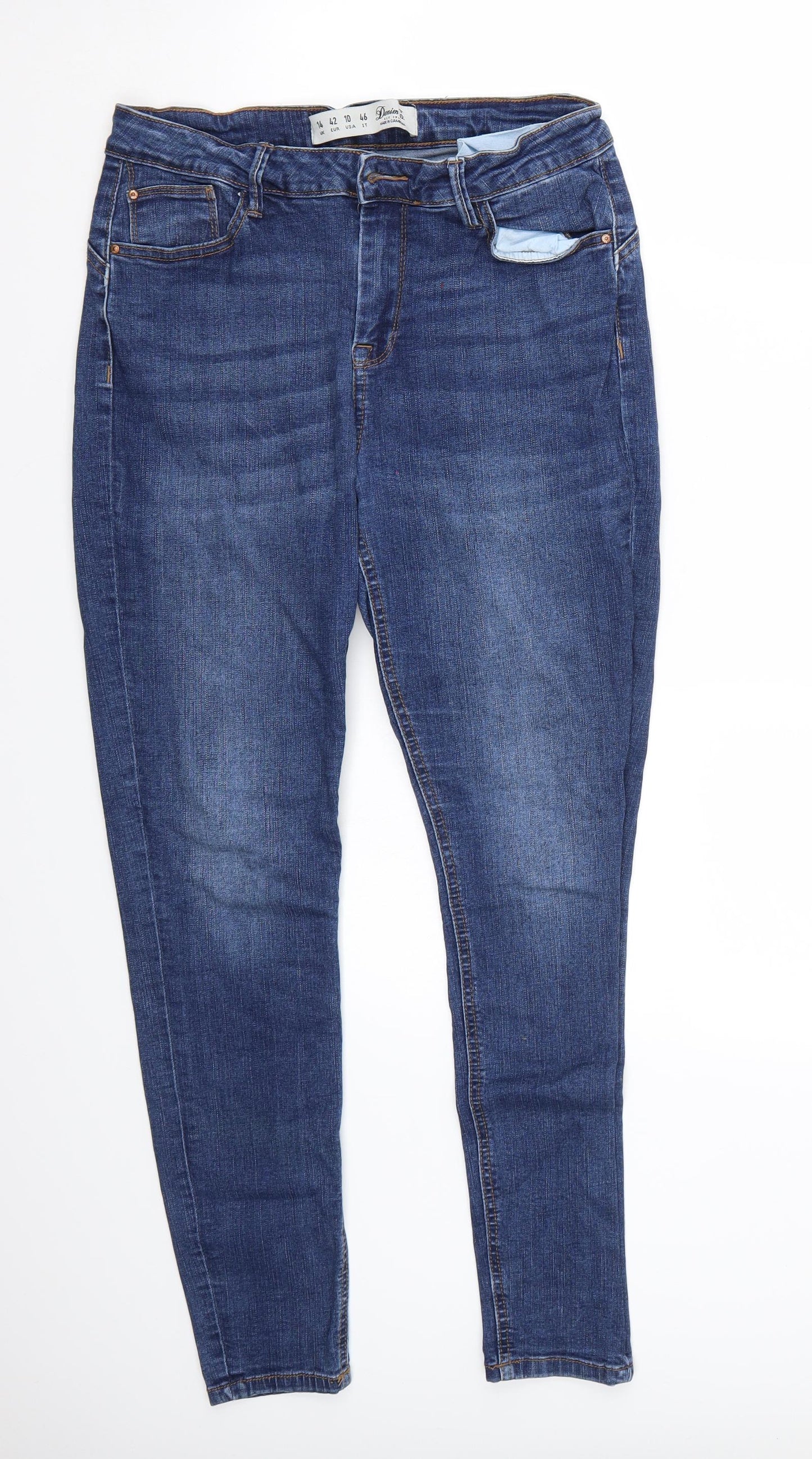 Denim & Co. Womens Blue   Skinny Jeans Size 14 L27 in