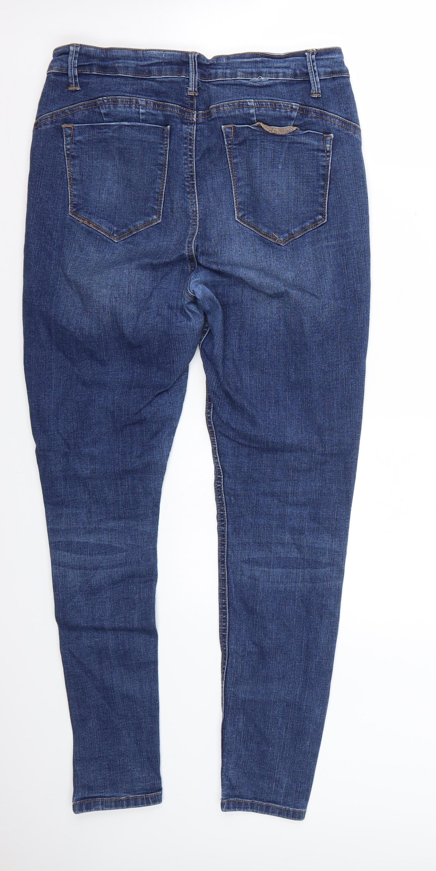 Denim & Co. Womens Blue   Skinny Jeans Size 14 L27 in