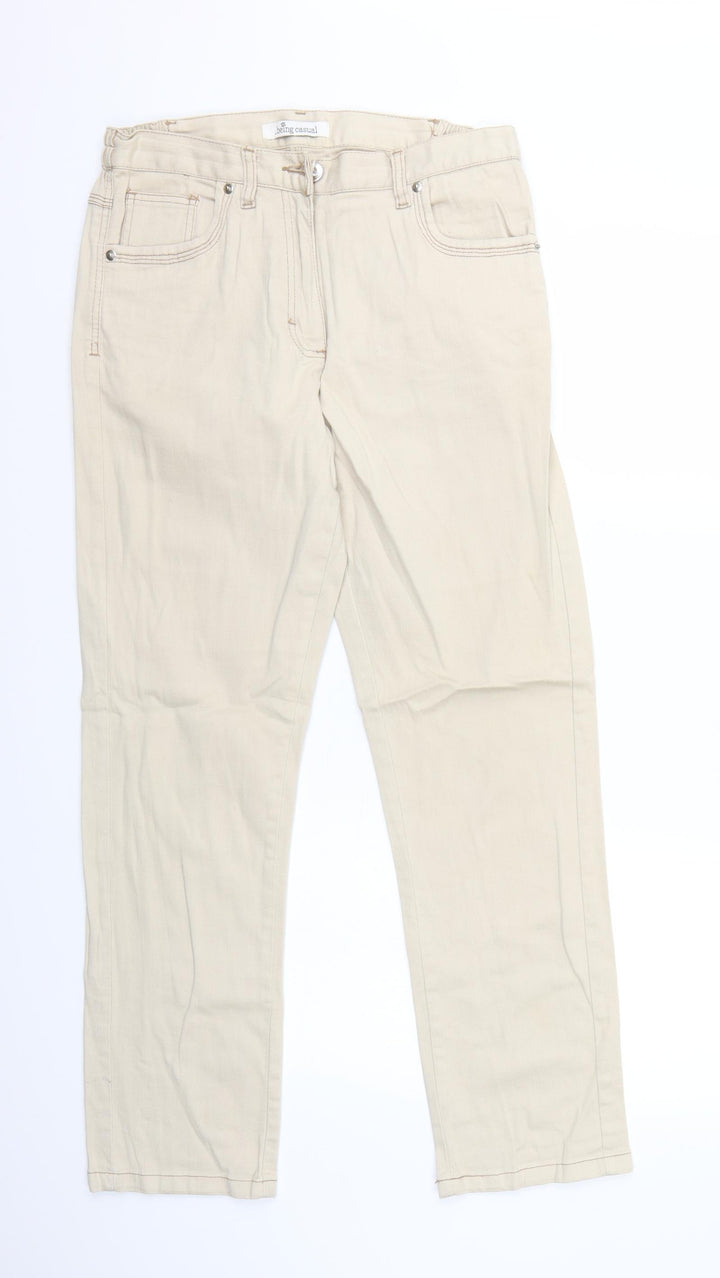 being casual Womens Beige Cropped Jeans Size 12 L30 in