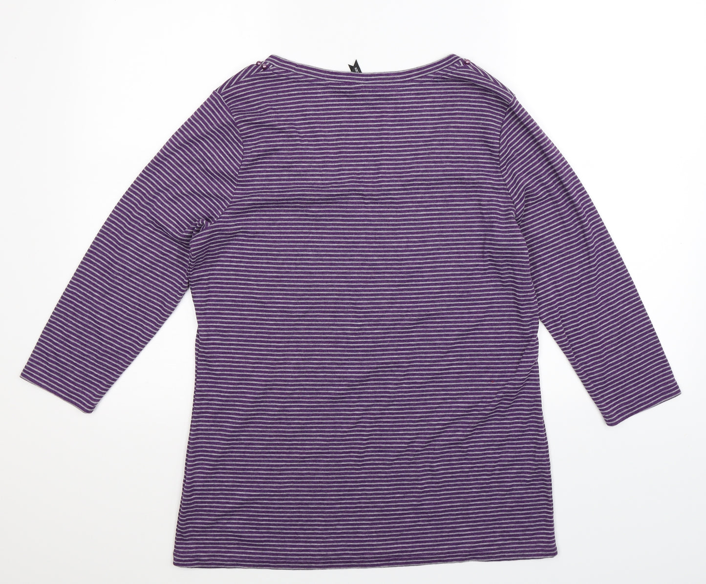 Marks and Spencer Womens Purple Striped Knit Pullover Jumper Size 18