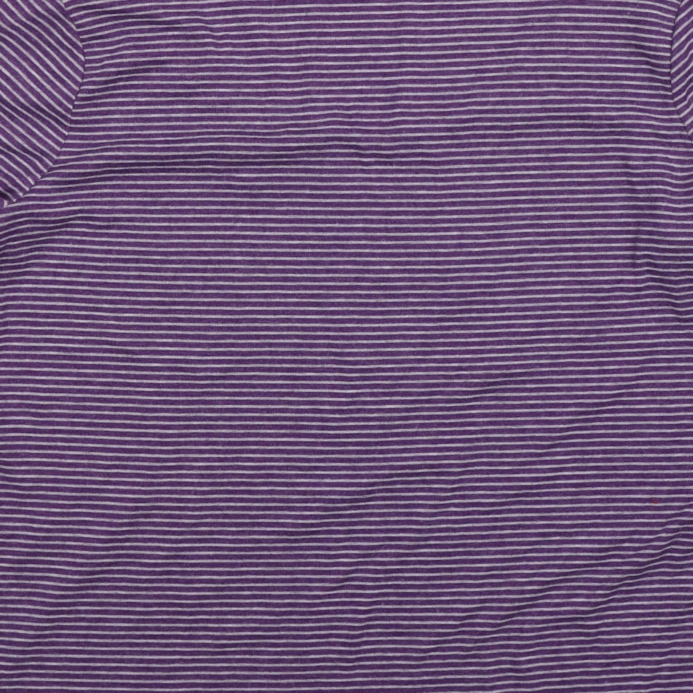 Marks and Spencer Womens Purple Striped Knit Pullover Jumper Size 18