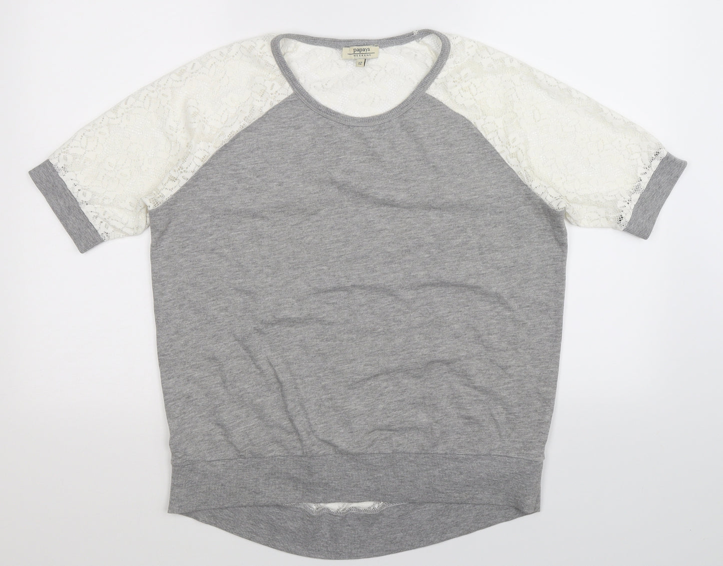 Papaya Womens Grey   Pullover Sweatshirt Size 12