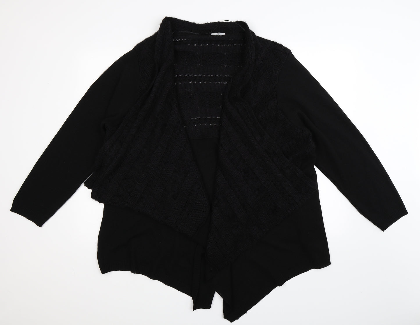 Evans Womens Black  Knit Cardigan Jumper Size 28