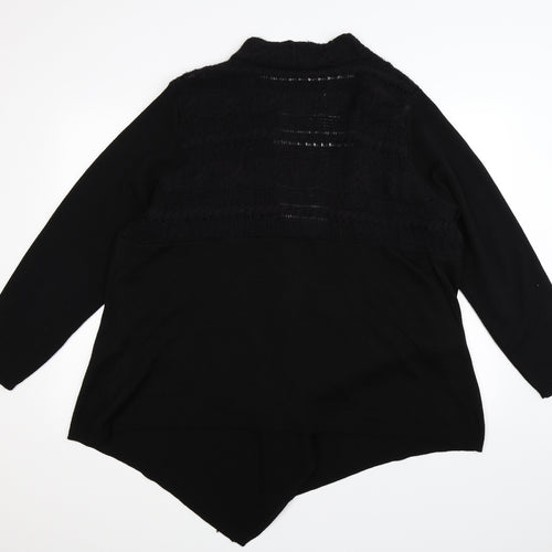 Evans Womens Black  Knit Cardigan Jumper Size 28