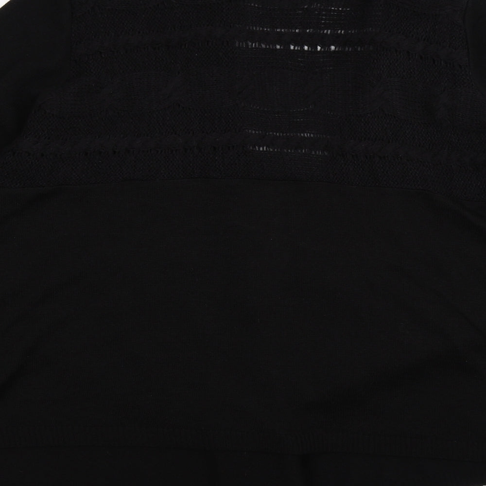 Evans Womens Black  Knit Cardigan Jumper Size 28