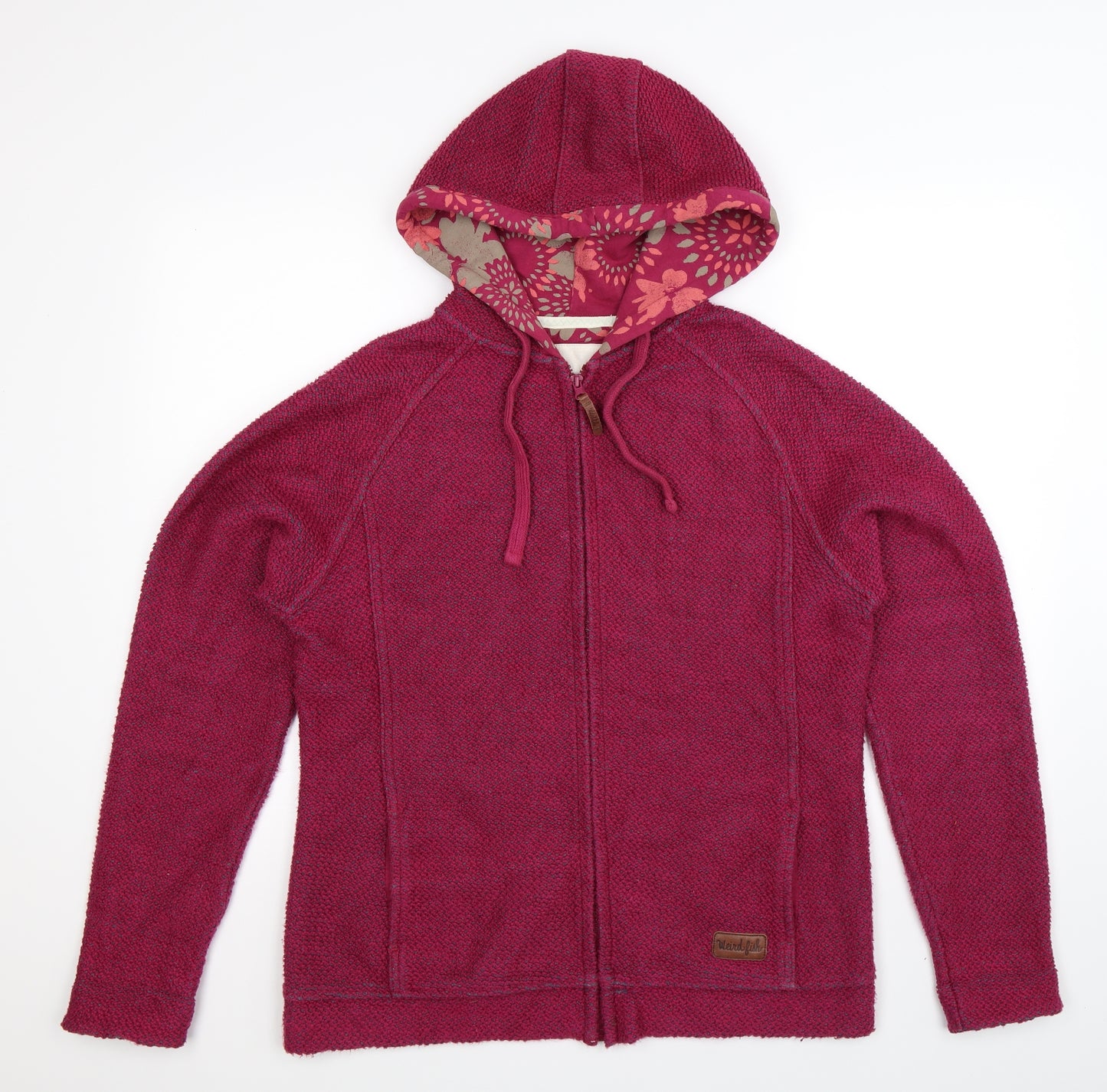 Weird Fish Womens Pink  Knit Full Zip Hoodie Size 14