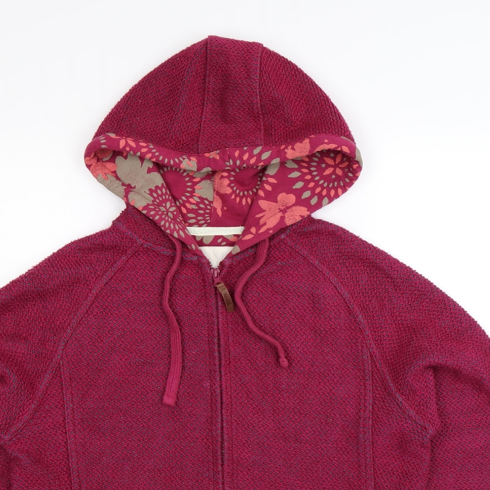 Weird Fish Womens Pink  Knit Full Zip Hoodie Size 14