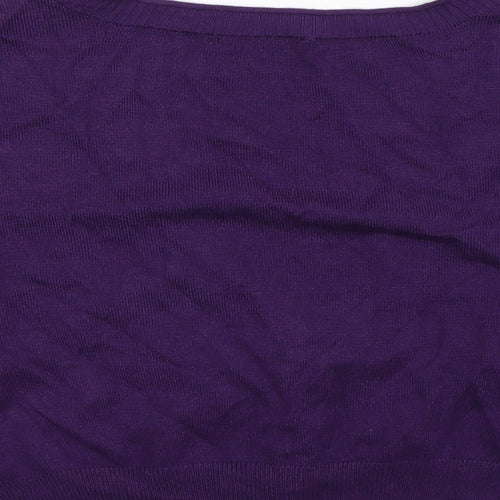 Laura Scott Womens Purple  Knit Cardigan Jumper Size M