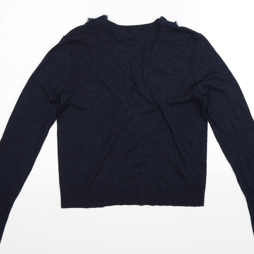 Preworn Womens Blue  Knit Cardigan Jumper Size M
