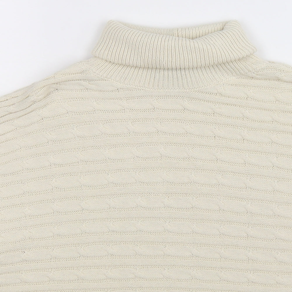 New Look Womens White Camouflage Knit Pullover Jumper Size S  - Cropped
