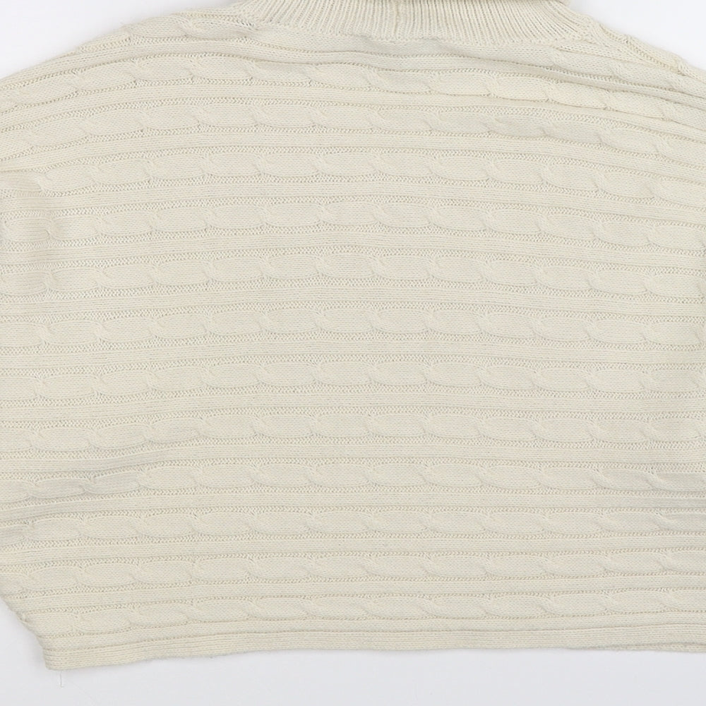New Look Womens White Camouflage Knit Pullover Jumper Size S  - Cropped