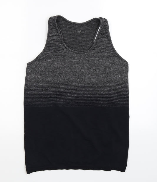 Front view of women’s multicoloured jersey tank, size M