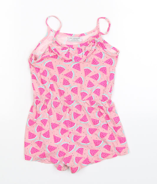 Primark Girls Pink   Playsuit One-Piece Size 4-5 Years