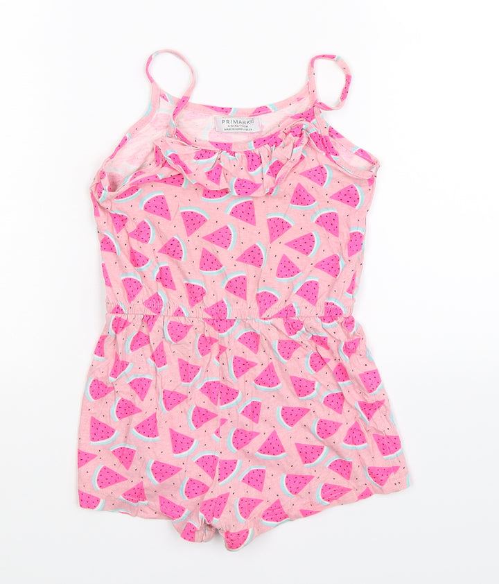 Primark Girls Pink   Playsuit One-Piece Size 4-5 Years