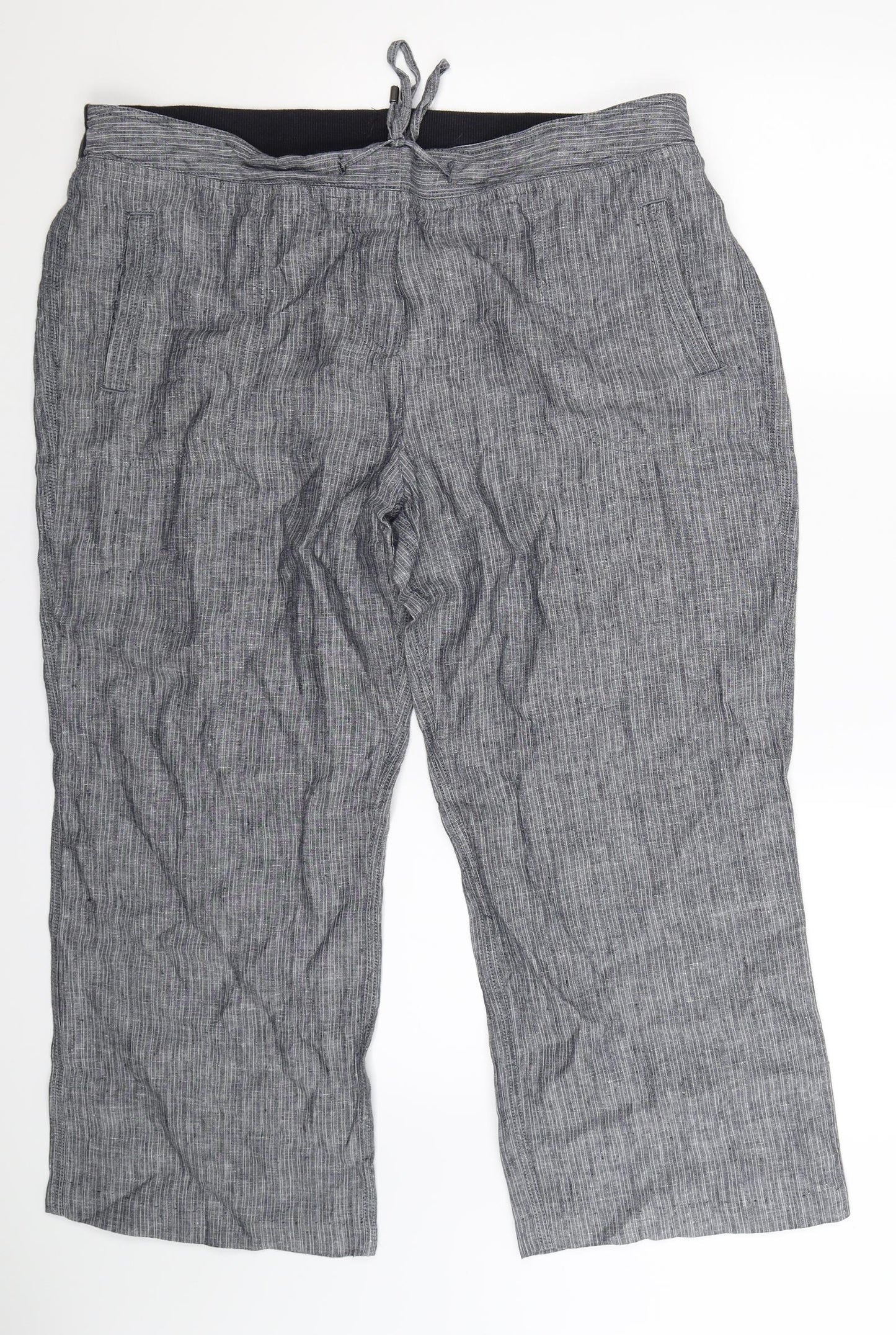 Marks and Spencer Womens Blue   Cropped Trousers Size 18 L25 in