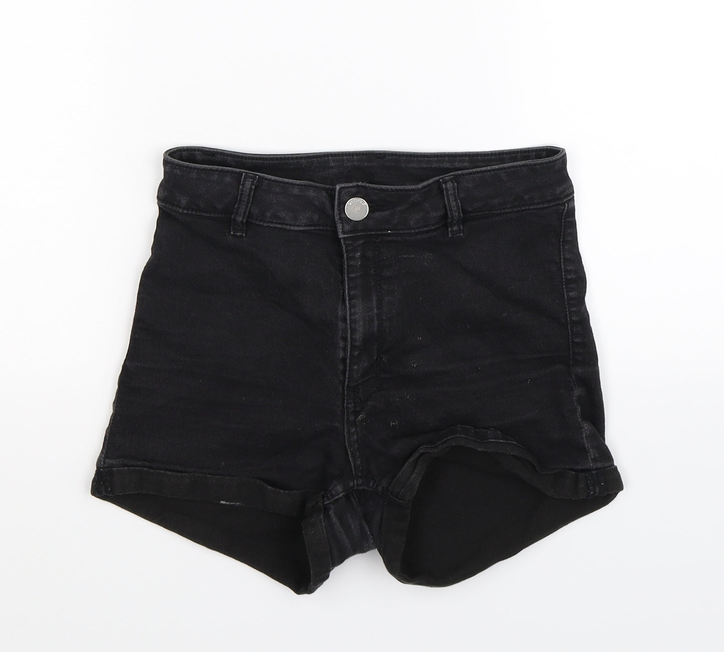 Divided Womens Black  Denim Hot Pants Shorts Size 10