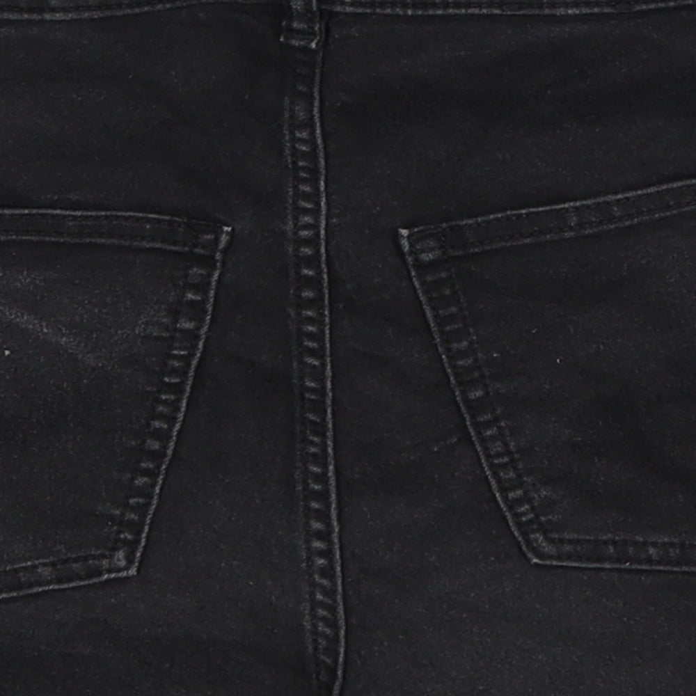 Divided Womens Black  Denim Hot Pants Shorts Size 10